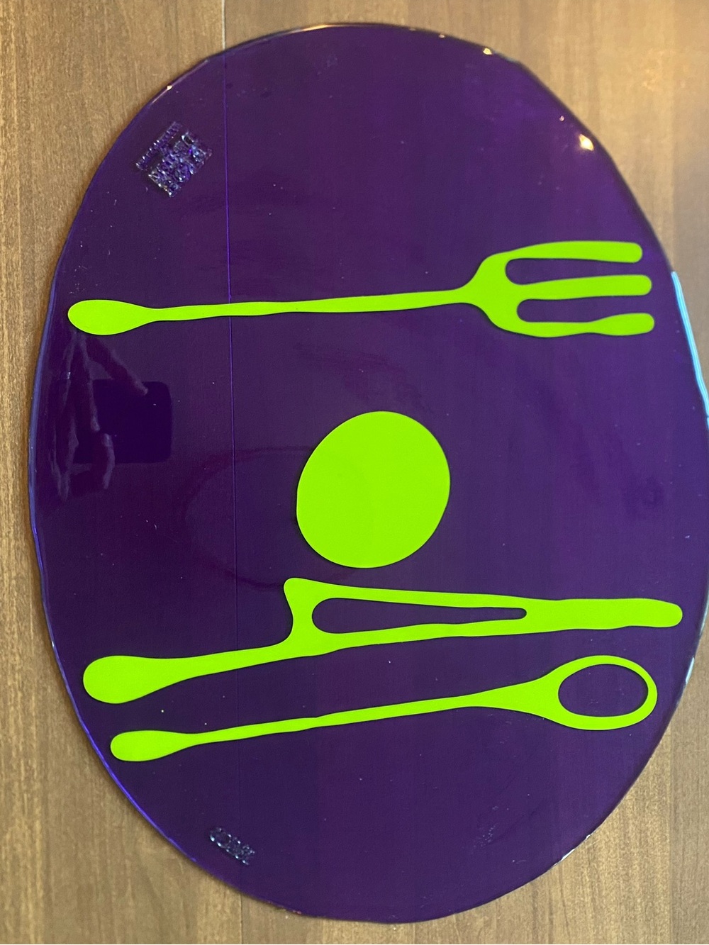 Single Clear Purple/Green Resin Table Mat - Gaetano Pesce for Fish Design